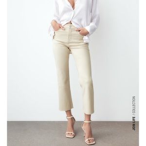 Zara high rise mini flare jeans